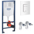 Инсталляция для унитаза GROHE Rapid Sl 3в1 38772001WHITE (квадратная клавиша, белая)