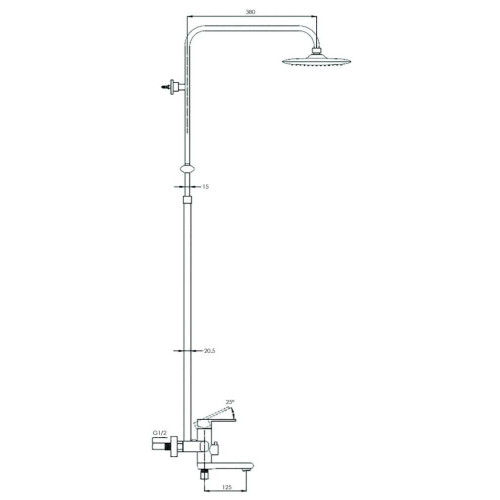 Душевая стойка G-LAUF NOB16-A128 хром, керам. картр. 35мм