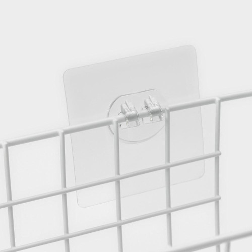 Полка-корзина для ванной комнаты Доляна на липучках, 28,5х12х11,5см, цвет белый