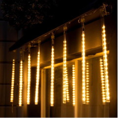 Гирлянда «Сосульки» 2.5х0.3 м, IP65, прозрачная нить, 192 LED, свечение теплое белое с эффектом стекания, 12 В