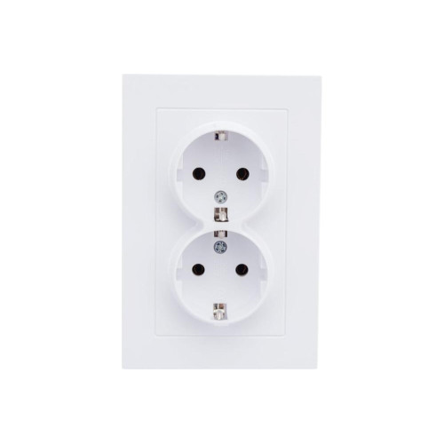 Розетка 2-ая 2P+E Universal Афина 16А в сборе бел.A0128