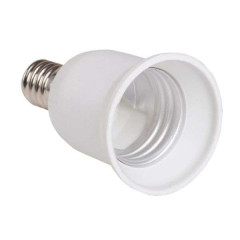 Патрон-переходник E14-->E27 белый пласт. Ecola