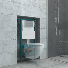 Кнопка смыва для инсталляции EVA GOLD 400 прямоугольник, матовый хром 07