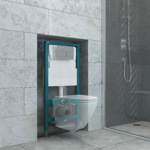 Кнопка смыва для инсталляции EVA GOLD 400 прямоугольник, матовый хром 07