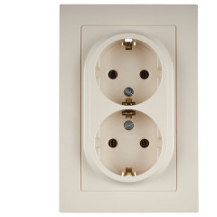 Розетка 2-ая 2P+E AtlasDesign в сборе беж. SchE ATN000224
