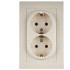Розетка 2-ая 2P+E AtlasDesign в сборе беж. SchE ATN000224