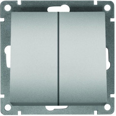 Выключатель 2-кл UNIVersal Афина 10A серебро A0023-S
