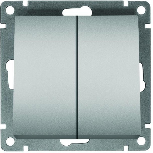 Выключатель 2-кл UNIVersal Афина 10A серебро A0023-S