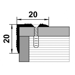 Профиль угловой 20*20 1,8 Ольха серая(Лука ПУ 05.1800)