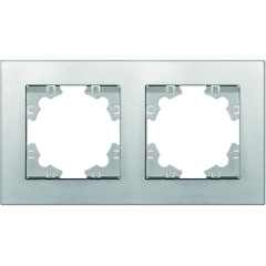 Рамка 2-пост UNIVersal Афина серебро A0044-S
