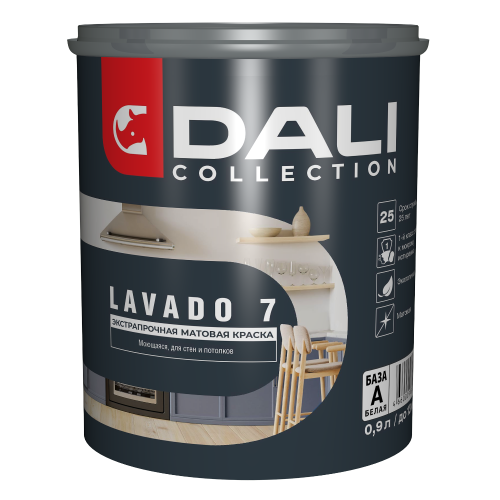 Краска в/д DALI COLLECTION LAVADO 7 для стен и потолков 0,9л База А