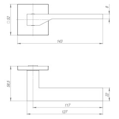 Ручки раздельные AJAX CLEVER BL-24 черный (48209)