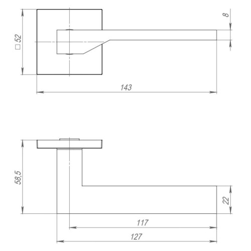 Ручки раздельные AJAX CLEVER BL-24 черный (48209)