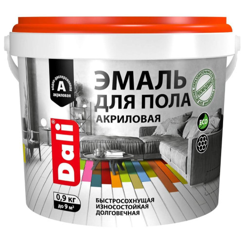 Эмаль для пола DALI акриловая Серый 0,9 кг