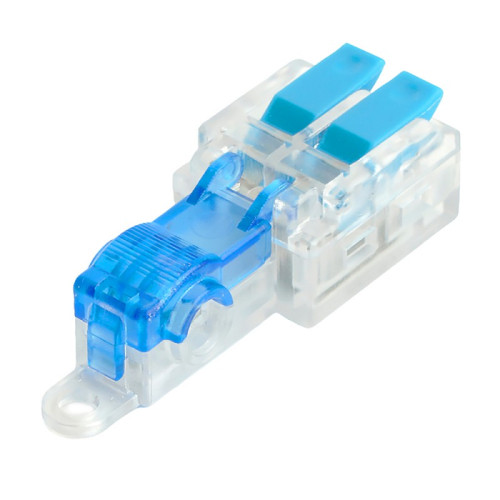Зажим прокалыв. ответвит. STEKKER 1,5-1 мм2 c ответвит. клеммой LD219 на 2 выход, прозрачный/синий LD503-2-15
