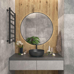 Умывальник накладной EVA GOLD A428CBKM круглый, без перелива, чёрный матовый 41,5х41,5х13,5см