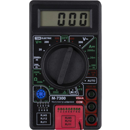 Мультиметр цифровой TDM М-7300 (каб.тестер RJ-11,12,45) МастерЭлектрик SQ1005-0010