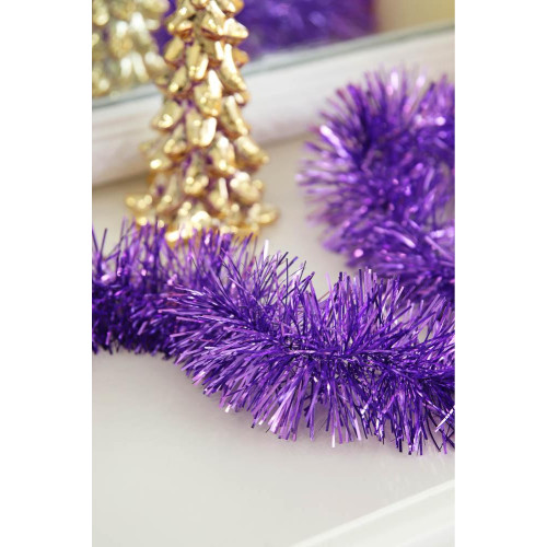 Мишура СНОУ БУМ (377-519) норка 200х7см, ПВХ, 2 цвета (фиол, зол)