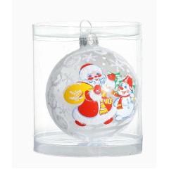 Шар новогодний Ветерок 6см стекло белый (1485893)