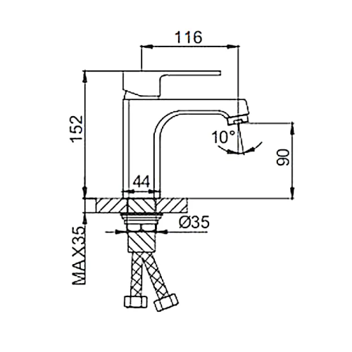 Смеситель для умывальника FRUD R10301-2 белый/хром