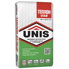 Штукатурка UNIS ТЕПЛОН БЕЛЫЙ гипсовая 30 кг