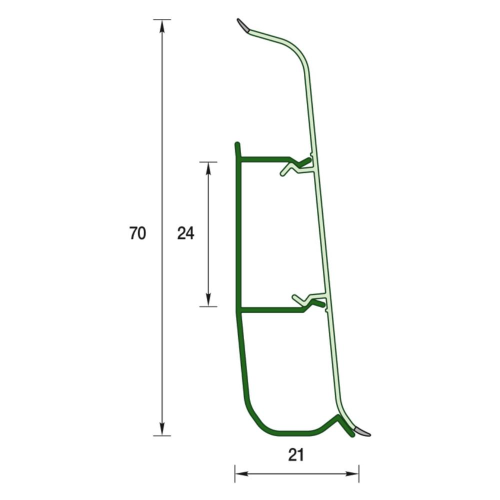 Плинтус напольный 70мм 2,2м 