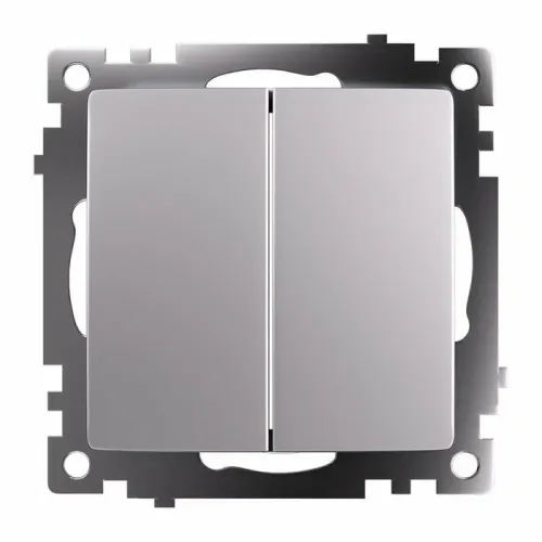 Переключатель 2-кл Катрин серебро GLS10-7107-03