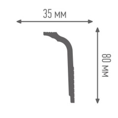 Плинтус потолочный ПЛИНТЭКС IC 35/80 (60)