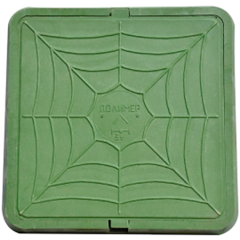 Люк ПП квадратный (тип-Л) 3т 66х66см зелёный