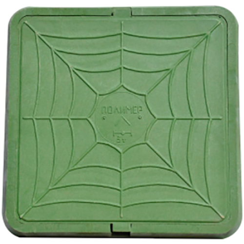 Люк ПП квадратный (тип-Л) 3т 66х66см зелёный