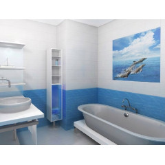 Панель ПВХ Unique 2,7*0,25*8 Дельфины (фон) (лазерная печать) (12) РАСПРОДАЖА