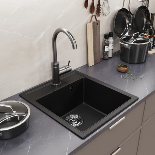 Мойка комп. MIXLINE ML-GM28 450х500x190мм, ультрачерная (344), сифон