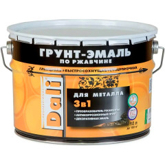 Грунт-эмаль DALI по ржавчине 3 в 1 гладкая RAL 7024 серый графит 10л