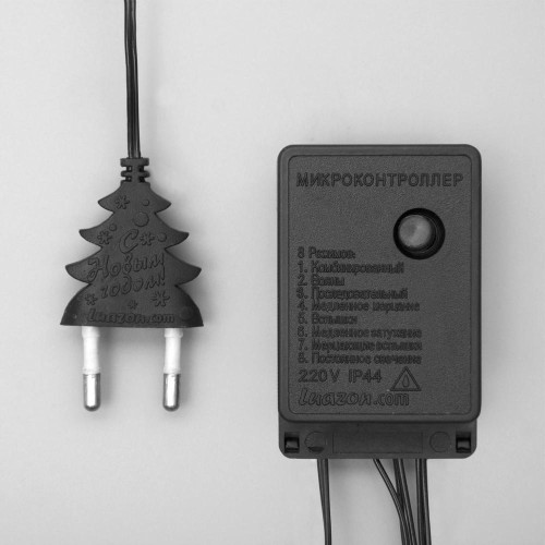 Гирлянда Нить 5,5м темная нить 140 ламп, свечение мульти, 8 режимов (670999)