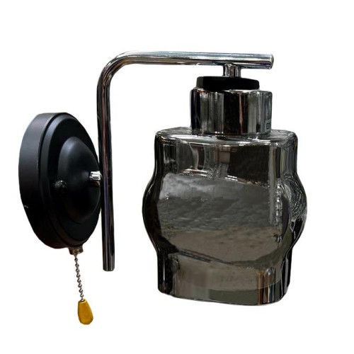 Светильник настенный Люмис 87510/1W BK+CH 1x40W E27 h170 черный/хром