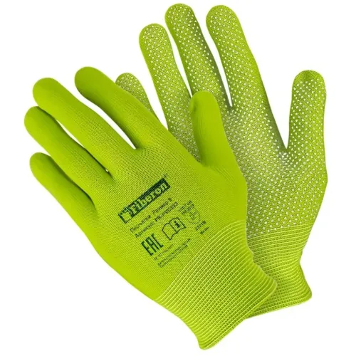Перчатки полиэстер Fiberon цветные, ПВХ-точка (480242)