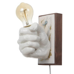 Светильник настенный Правая рука кулак 60Вт E27 18х18х10см белый/золото(9074514)