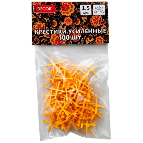 Крестики для плитки DECOR PRO 1,5мм 100шт (443-0015)