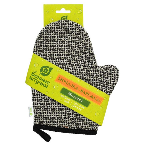 Мочалка Варежка Мозаика 18*22см medium/soft 