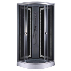 Душевая кабина ДАНА 90х90х215см выс. поддон, заднее стекло чёрное, Греция 718 (3кор.)