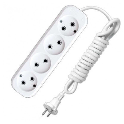 Удлинитель 4-мест. 3м 2P бел. 6А (ПВС 2х0,75) UNIVersal (240794)