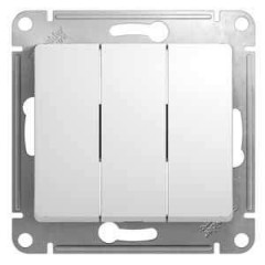 Выключатель 3-кл GLOSSA белый  GSL000131 (458714)