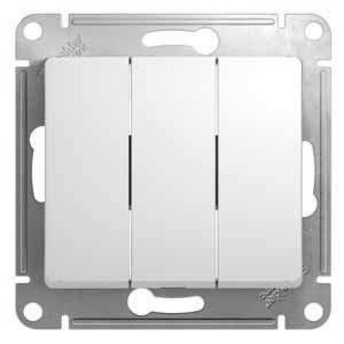 Выключатель 3-кл GLOSSA белый  GSL000131 (458714)