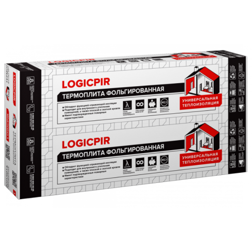 Утеплитель ПИР экструд. LOGICPIR Ф/Ф 1200х600х30-L (8шт, 5,76м2)