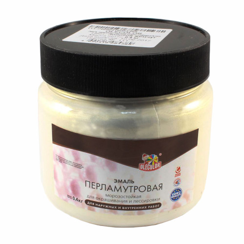 Эмаль универсальная OLECOLOR акриловая перламутровая золотой жемчуг 0,1 кг