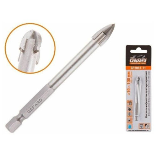 Сверло по кафелю и стеклу GEPARD 10 мм (GP2081-11)