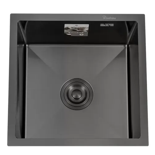 Мойка нерж. врезная DIADONNA 44х44, серый графит, DS4444B (507950)