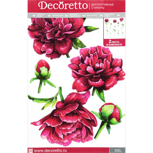 Наклейки декоративные Декоретто HJ 6001 Королевские пионы