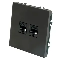 Розетка PC+PC ЭМИЛИ черный RST00-5111-05