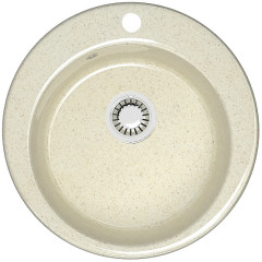 Мойка комп. глянц. MARRBAXX круглая Виктори Z30/Q2 475х180мм, бежевая, сифон